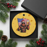 Bigfoot Beer Xmas Ceramic Ornament Sasquatch American Flag Patriotic - Wonder Print Shop