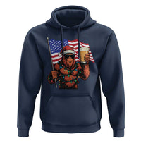 Bigfoot Beer Christmas Hoodie Sasquatch American Flag Patriotic - Wonder Print Shop