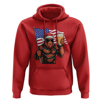 Bigfoot Beer Christmas Hoodie Sasquatch American Flag Patriotic - Wonder Print Shop