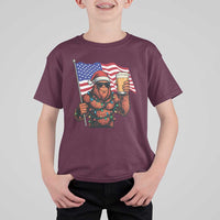 Bigfoot Beer Christmas T Shirt For Kid Sasquatch American Flag Patriotic - Wonder Print Shop