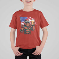 Bigfoot Beer Christmas T Shirt For Kid Sasquatch American Flag Patriotic - Wonder Print Shop