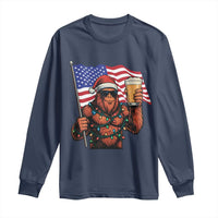 Bigfoot Beer Christmas Long Sleeve Shirt Sasquatch American Flag Patriotic - Wonder Print Shop