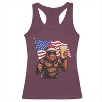 Bigfoot Beer Christmas Racerback Tank Top Sasquatch American Flag Patriotic - Wonder Print Shop