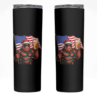 Bigfoot Beer Christmas Skinny Tumbler Sasquatch American Flag Patriotic - Wonder Print Shop