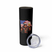 Bigfoot Beer Christmas Skinny Tumbler Sasquatch American Flag Patriotic - Wonder Print Shop