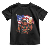 Bigfoot Beer Christmas Toddler T Shirt Sasquatch American Flag Patriotic - Wonder Print Shop