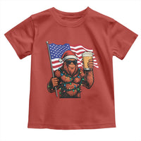 Bigfoot Beer Christmas Toddler T Shirt Sasquatch American Flag Patriotic - Wonder Print Shop