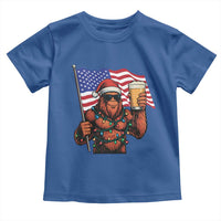 Bigfoot Beer Christmas Toddler T Shirt Sasquatch American Flag Patriotic - Wonder Print Shop