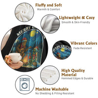 Funny Bigfoot Christmas Throw Blanket Sasquatch Alien Merry Cryptmas - Wonder Print Shop