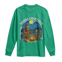 Funny Bigfoot Christmas Long Sleeve Shirt Sasquatch Alien Merry Cryptmas - Wonder Print Shop