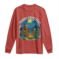 Funny Bigfoot Christmas Long Sleeve Shirt Sasquatch Alien Merry Cryptmas - Wonder Print Shop