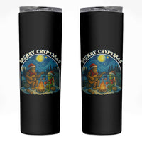 Funny Bigfoot Christmas Skinny Tumbler Sasquatch Alien Merry Cryptmas - Wonder Print Shop