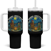Funny Bigfoot Christmas Tumbler With Handle Sasquatch Alien Merry Cryptmas - Wonder Print Shop