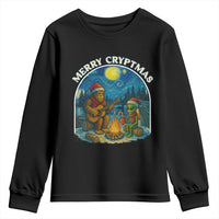 Funny Bigfoot Christmas Youth Sweatshirt Sasquatch Alien Merry Cryptmas - Wonder Print Shop