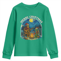 Funny Bigfoot Christmas Youth Sweatshirt Sasquatch Alien Merry Cryptmas - Wonder Print Shop