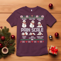 Pain Scale Snowman T Shirt Funny ICU Nurse Christmas - Wonder Print Shop