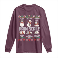Pain Scale Snowman Long Sleeve Shirt Funny ICU Nurse Christmas - Wonder Print Shop