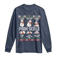 Pain Scale Snowman Long Sleeve Shirt Funny ICU Nurse Christmas - Wonder Print Shop