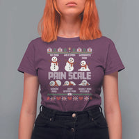 Pain Scale Snowman T Shirt For Women Funny ICU Nurse Christmas - Wonder Print Shop