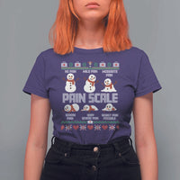 Pain Scale Snowman T Shirt For Women Funny ICU Nurse Christmas - Wonder Print Shop