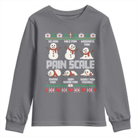 Pain Scale Snowman Youth Sweatshirt Funny ICU Nurse Christmas - Wonder Print Shop