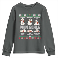 Pain Scale Snowman Youth Sweatshirt Funny ICU Nurse Christmas - Wonder Print Shop
