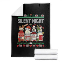 Silent Night Christmas Throw Blanket Funny ICU Nurse Xmas - Wonder Print Shop