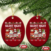 Silent Night Christmas Ceramic Ornament Funny ICU Nurse Xmas - Wonder Print Shop