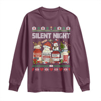 Silent Night Christmas Long Sleeve Shirt Funny ICU Nurse Xmas - Wonder Print Shop
