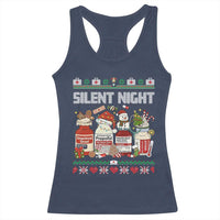 Silent Night Christmas Racerback Tank Top Funny ICU Nurse Xmas - Wonder Print Shop
