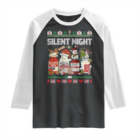 Silent Night Christmas Raglan Shirt Funny ICU Nurse Xmas - Wonder Print Shop