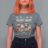 Silent Night Christmas T Shirt For Women Funny ICU Nurse Xmas - Wonder Print Shop