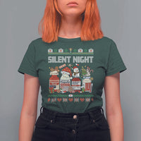 Silent Night Christmas T Shirt For Women Funny ICU Nurse Xmas - Wonder Print Shop
