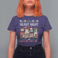 Silent Night Christmas T Shirt For Women Funny ICU Nurse Xmas - Wonder Print Shop