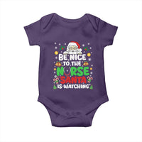 Christmas Nurse Baby Onesie Be Nice To The Nurse Santa Is Watching - Wonder Print Shop