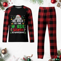 Christmas Nurse Plaid Pajama Set Be Nice To The Nurse Santa Is Watching - Wonder Print Shop