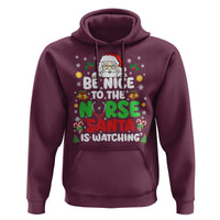 Christmas Nurse Hoodie Be Nice To The Nurse Santa Is Watching - Wonder Print Shop
