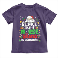 Christmas Nurse Toddler T Shirt Be Nice To The Nurse Santa Is Watching - Wonder Print Shop