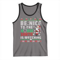 Funny Nurse Christmas Tank Top Be Nice To The Nurse Santa Is Watching - Wonder Print Shop