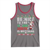 Funny Nurse Christmas Tank Top Be Nice To The Nurse Santa Is Watching - Wonder Print Shop