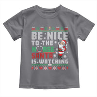 Funny Nurse Christmas Toddler T Shirt Be Nice To The Nurse Santa Is Watching - Wonder Print Shop