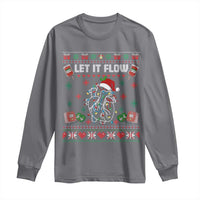 Let It Flow Christmas Long Sleeve Shirt Anatomy Heart Cardiac Nurse Santa Xmas - Wonder Print Shop