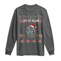 Let It Flow Christmas Long Sleeve Shirt Anatomy Heart Cardiac Nurse Santa Xmas - Wonder Print Shop