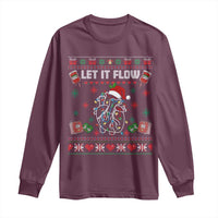 Let It Flow Christmas Long Sleeve Shirt Anatomy Heart Cardiac Nurse Santa Xmas - Wonder Print Shop