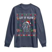 Let It Flow Christmas Long Sleeve Shirt Anatomy Heart Cardiac Nurse Santa Xmas - Wonder Print Shop