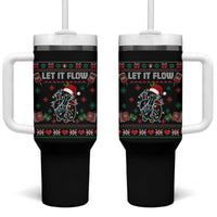 Let It Flow Christmas Tumbler With Handle Anatomy Heart Cardiac Nurse Santa Xmas - Wonder Print Shop
