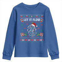 Let It Flow Christmas Youth Sweatshirt Anatomy Heart Cardiac Nurse Santa Xmas - Wonder Print Shop