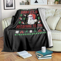 Sani-cloth Is Coming To Town Throw Blanket Funny Nurse Christmas - Wonder Print Shop