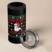 Sani-cloth Is Coming To Town 4 in 1 Can Cooler Tumbler Funny Nurse Christmas - Wonder Print Shop