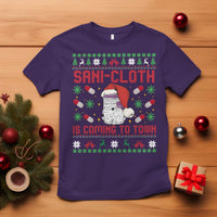 Sani-cloth Is Coming To Town T Shirt Funny Nurse Christmas - Wonder Print Shop